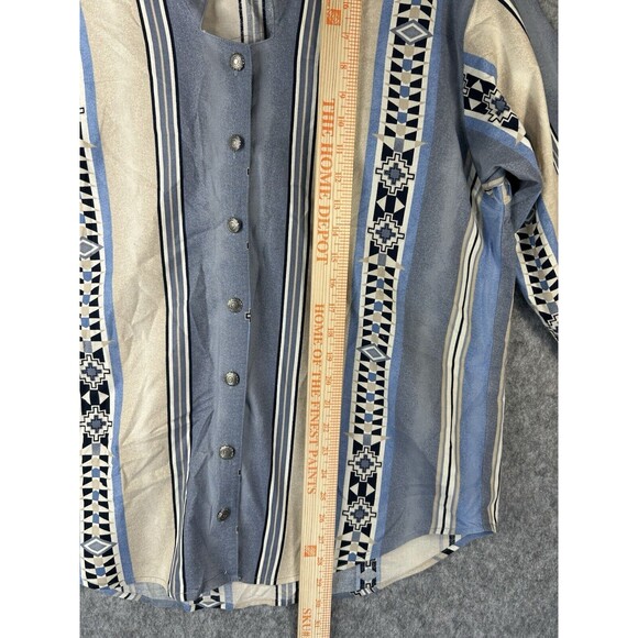 Panhandle Slim Women's Shirt L Aztec Southwestern Button Crop - Picture 8 of 11